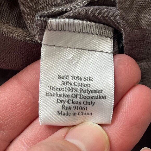 Pete And Greta by Johnny Was High Neck Embroidered Blouse Gray NWT $220 Large - Picture 6 of 10